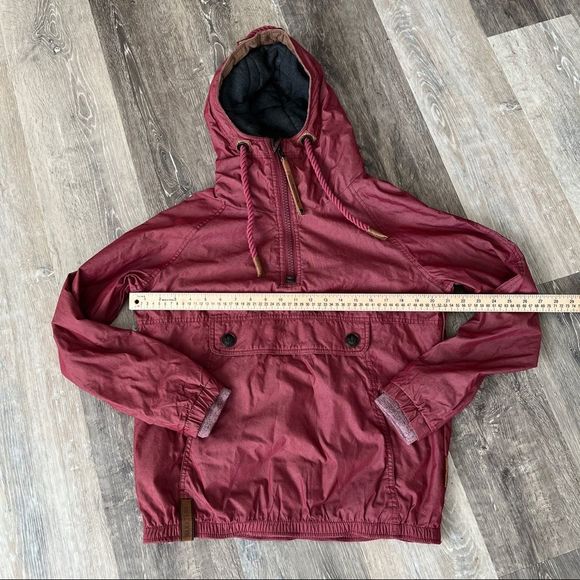 NAKETANO Half Zip Hooded Jacket Bordo Size Womens Small - Picture 7 of 15